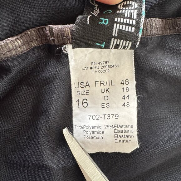 Gottex Profile Sport Black Full Zip Tankini Racerback Swimsuit Bathing Suit 16 - Picture 10 of 11